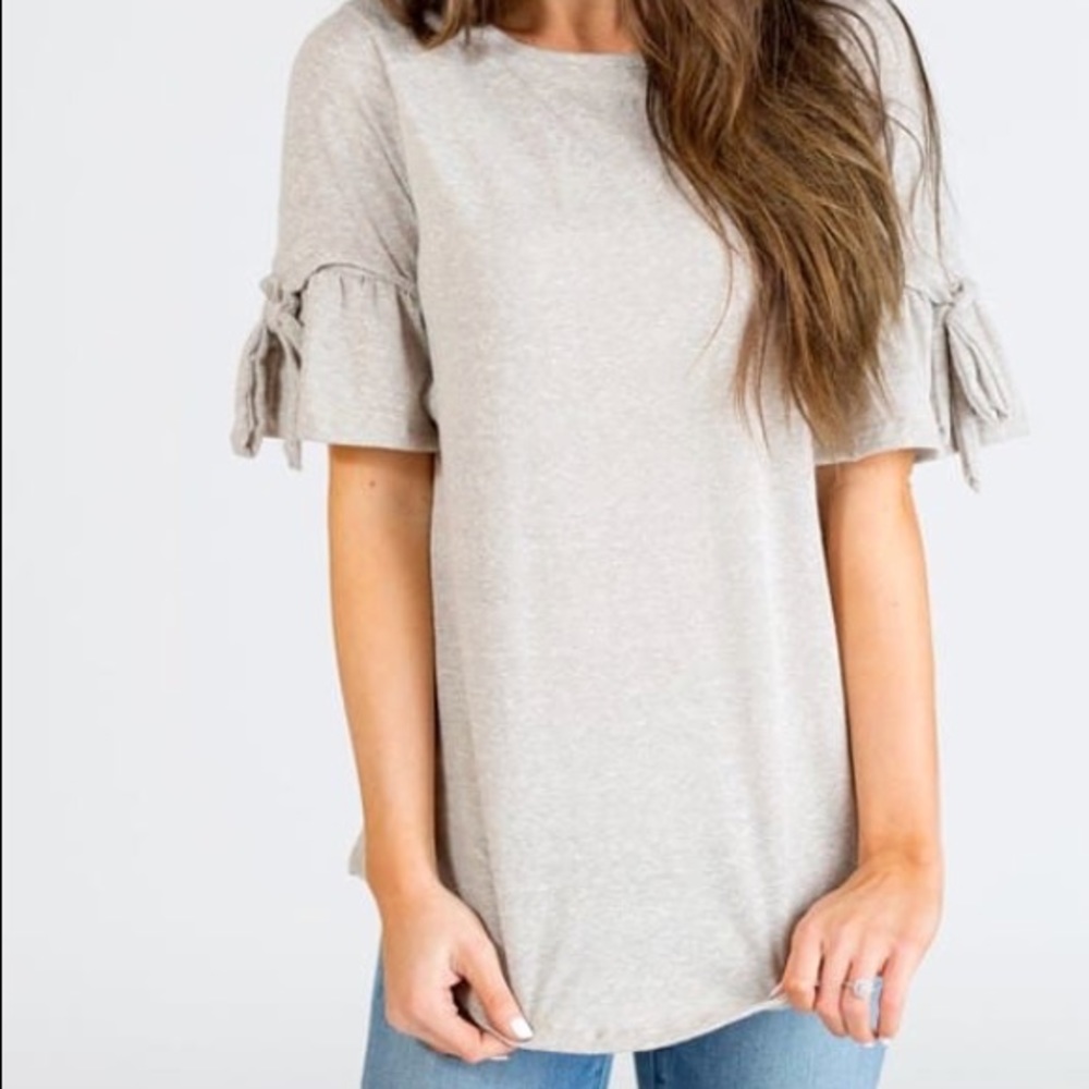 Ruffell tie sleeve tunic